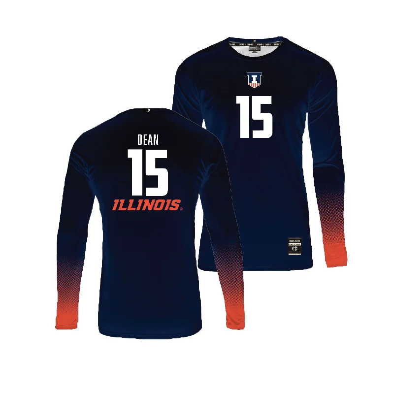 Volleyball Jersey for Casual Wear-Navy Illinois Women's Volleyball Jersey - Gabby Dean