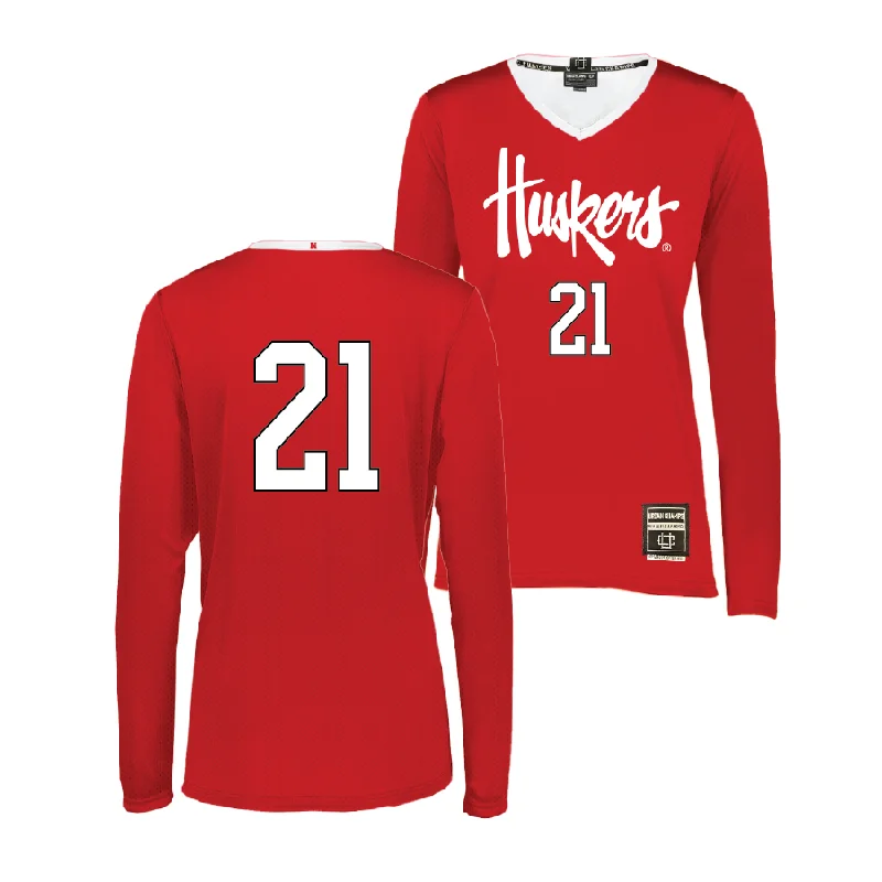 Volleyball Jersey with Dynamic Fit-Red Nebraska Women's Volleyball Jersey - Skyler Pierce