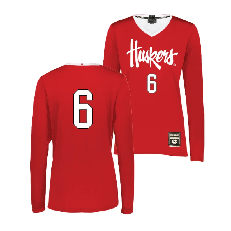 Volleyball Jersey for Fan Club Members-Red Nebraska Women's Volleyball Jersey - Laney Choboy