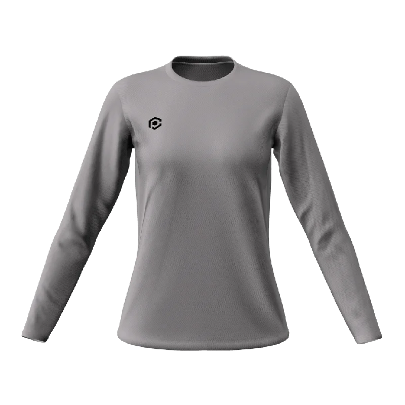 Volleyball Jersey with Bold Colors-P-CORE PROKNIT LONG SLEEVE CREW NECK - WOMEN