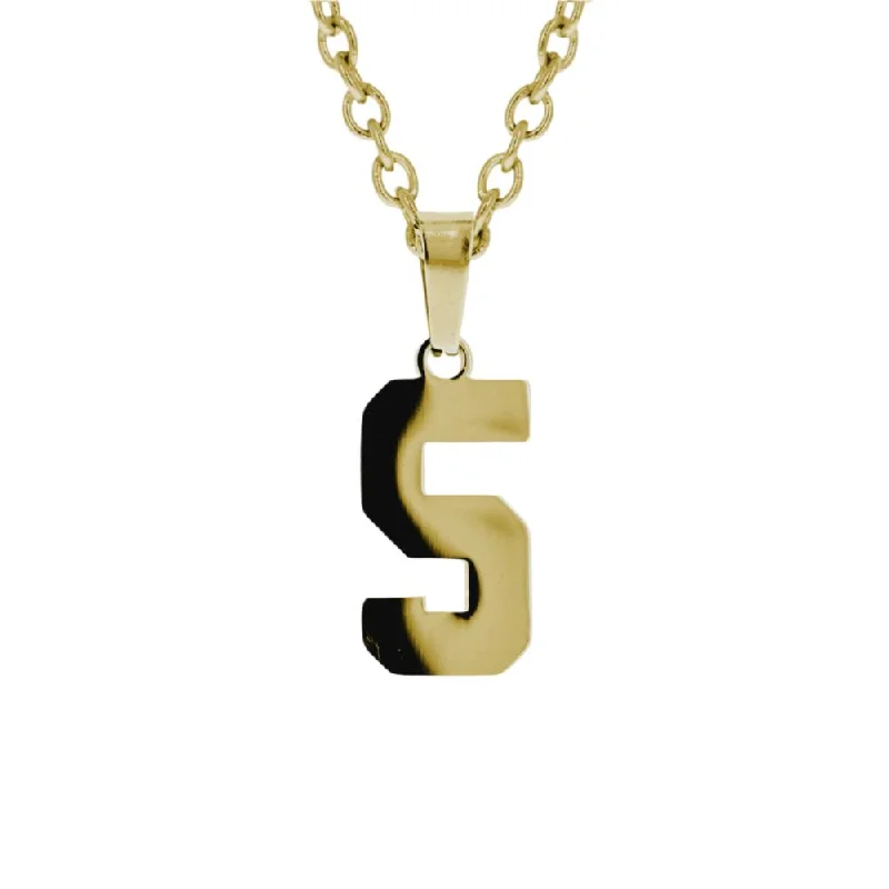 Cheap Volleyball Jersey-Jersey Number Necklace | Gold Stainless Steel