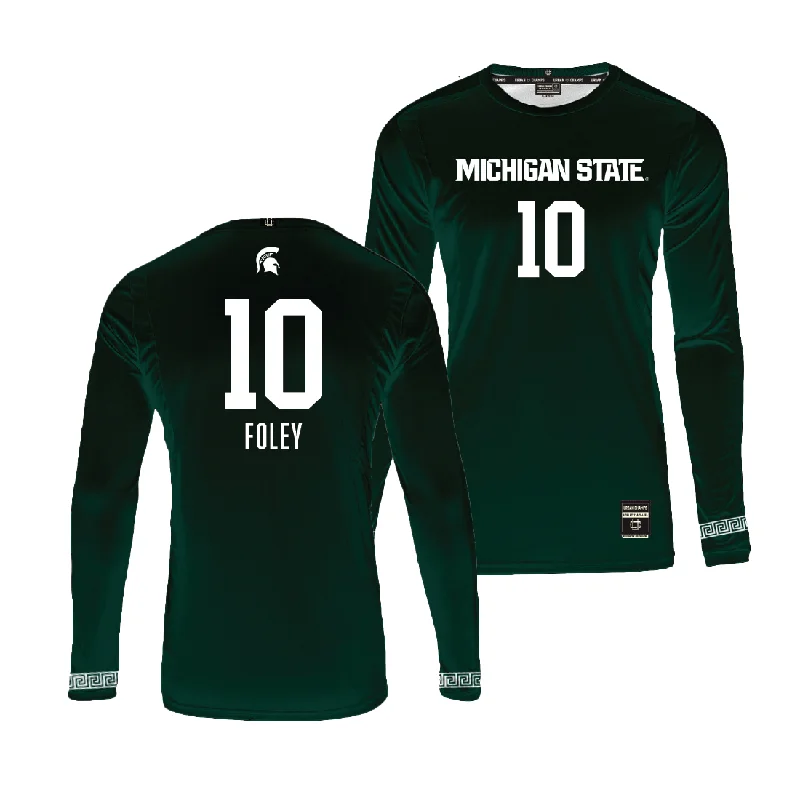 Volleyball Jersey with Breathable Fabric-Green MSU Women's Volleyball Jersey  - Kayla Foley