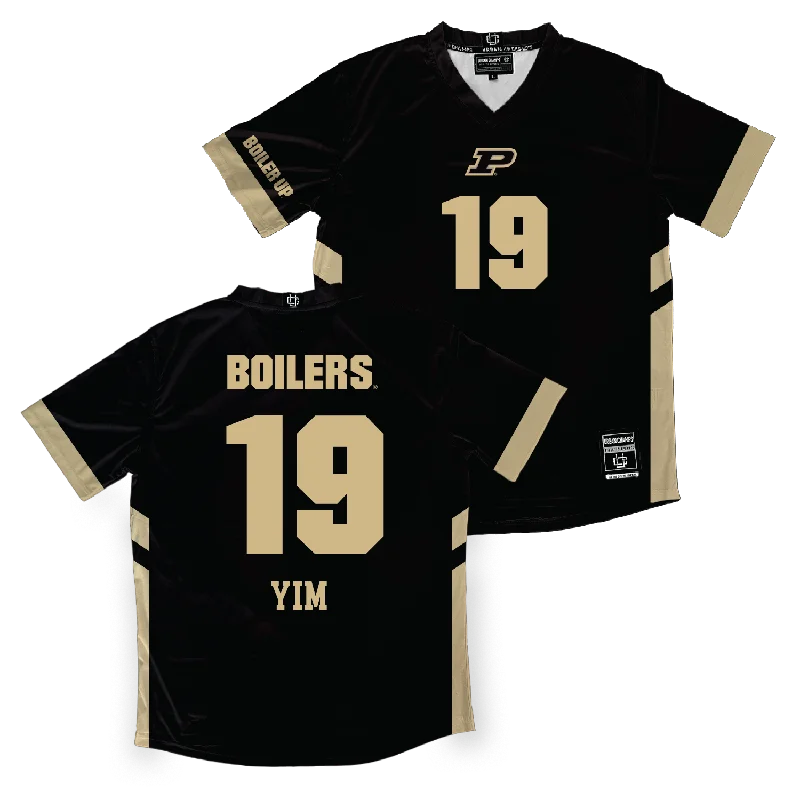 Volleyball Jersey with Button Front-Purdue Women's Volleyball Black Jersey - Sydney Yim | #19