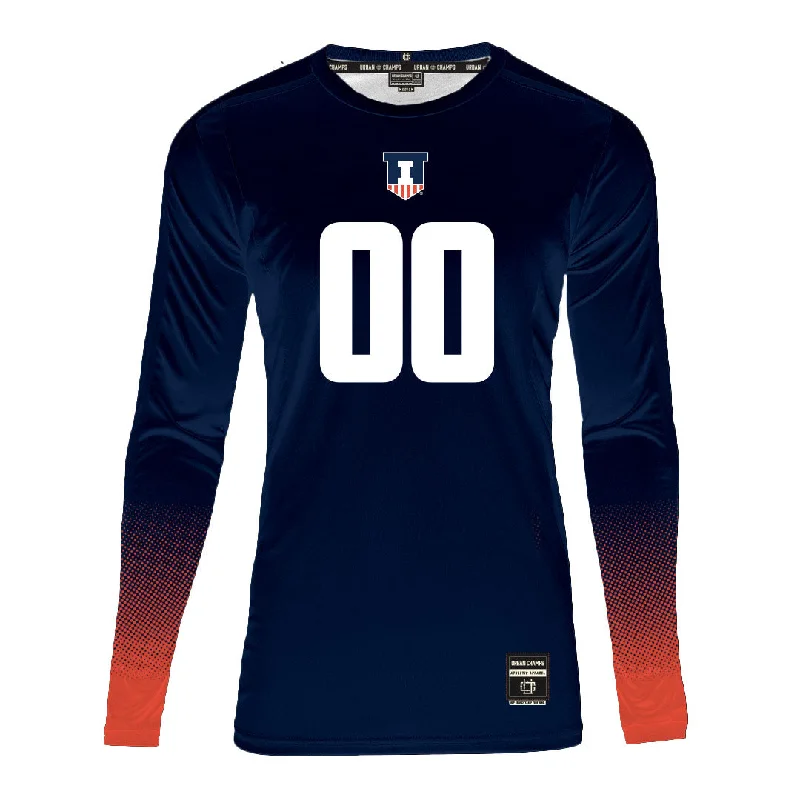 Volleyball Jersey for Daily Wear-Navy Illinois Women's Volleyball Jersey