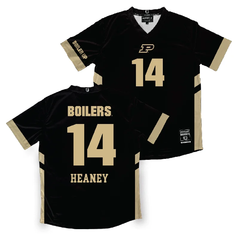 Volleyball Jersey with Mesh Design-Purdue Women's Volleyball Black Jersey  - Grace Heaney