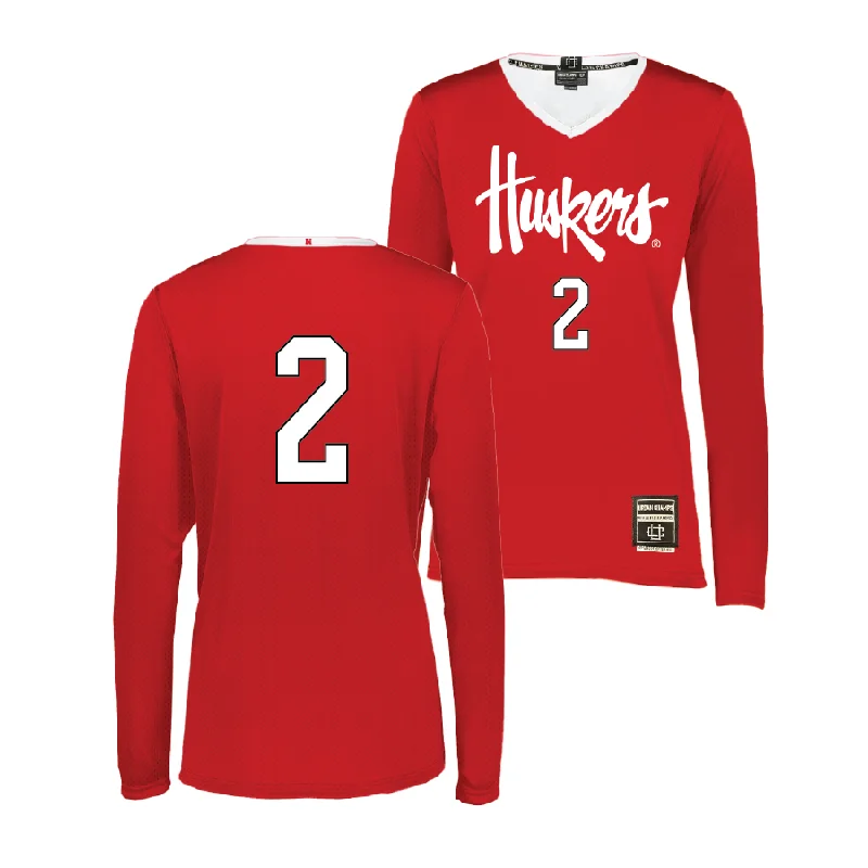 Volleyball Jersey for League Championship-Red Nebraska Women's Volleyball Jersey - Bergen Reilly