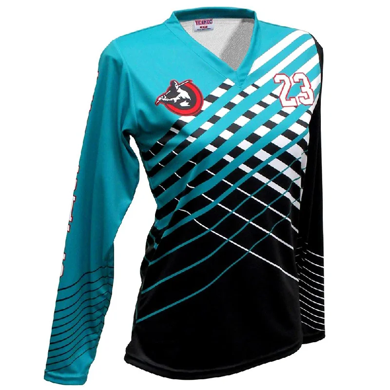 Volleyball Jersey with Fan Design-SVB 1104LS - Women's Volleyball Jersey