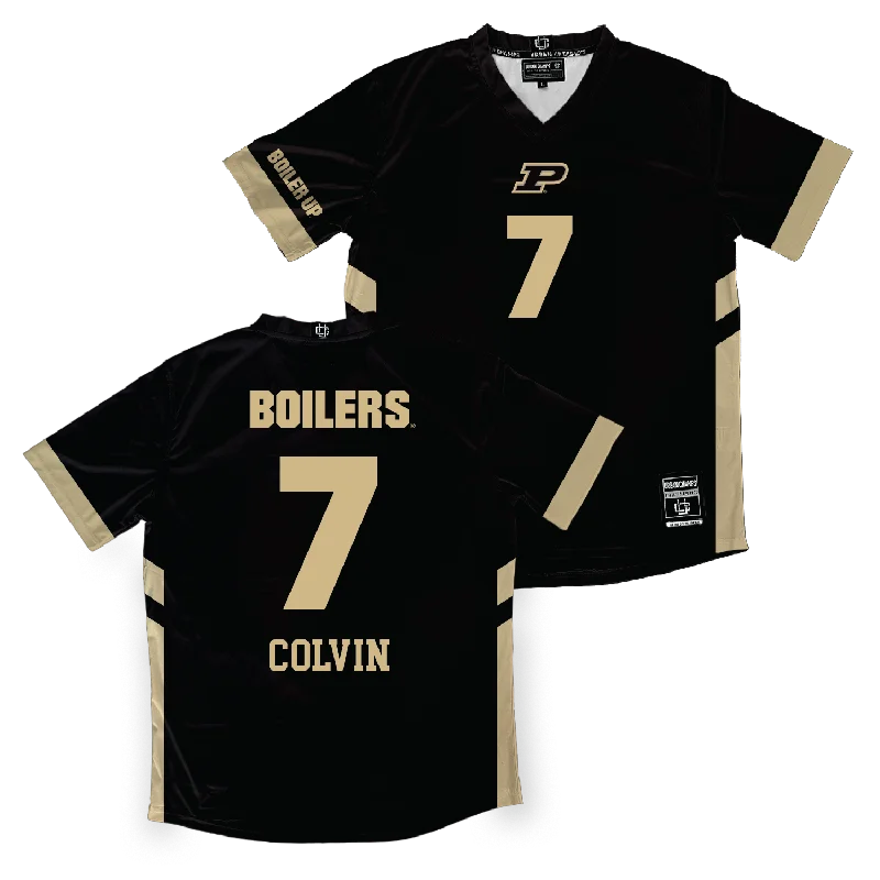 Custom Volleyball Jersey with Number-Purdue Women's Volleyball Black Jersey - Raven Colvin | #7