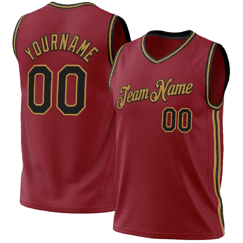 Professional Team Basketball Jersey-Custom Maroon Black-Old Gold Authentic Throwback Basketball Jersey