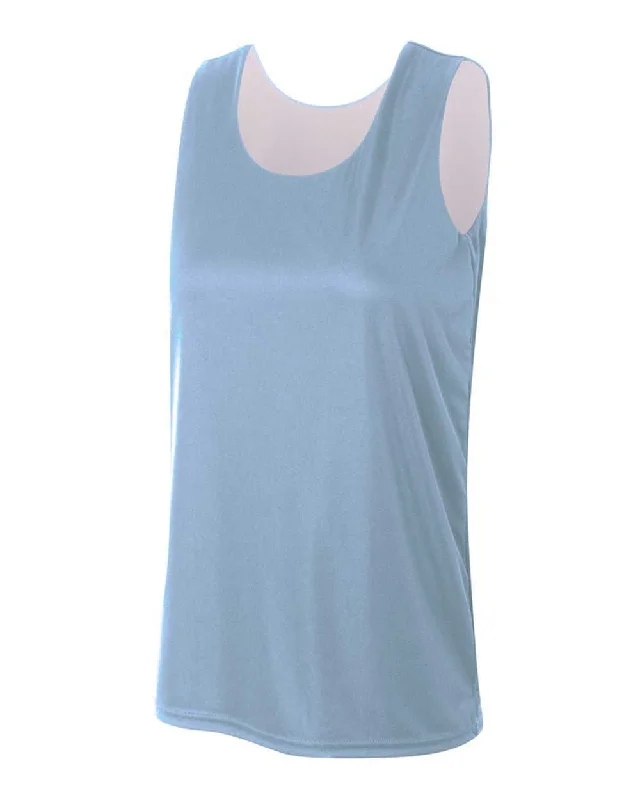 Basketball Jersey with Athletic Fit-A4 NW2375 Women's Reversible Jump Jersey - Light Blue White