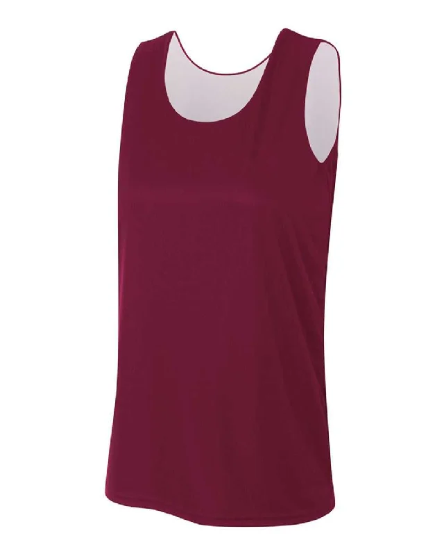 Personalized Basketball Jersey for Tournament-A4 NW2375 Women's Reversible Jump Jersey - Maroon White