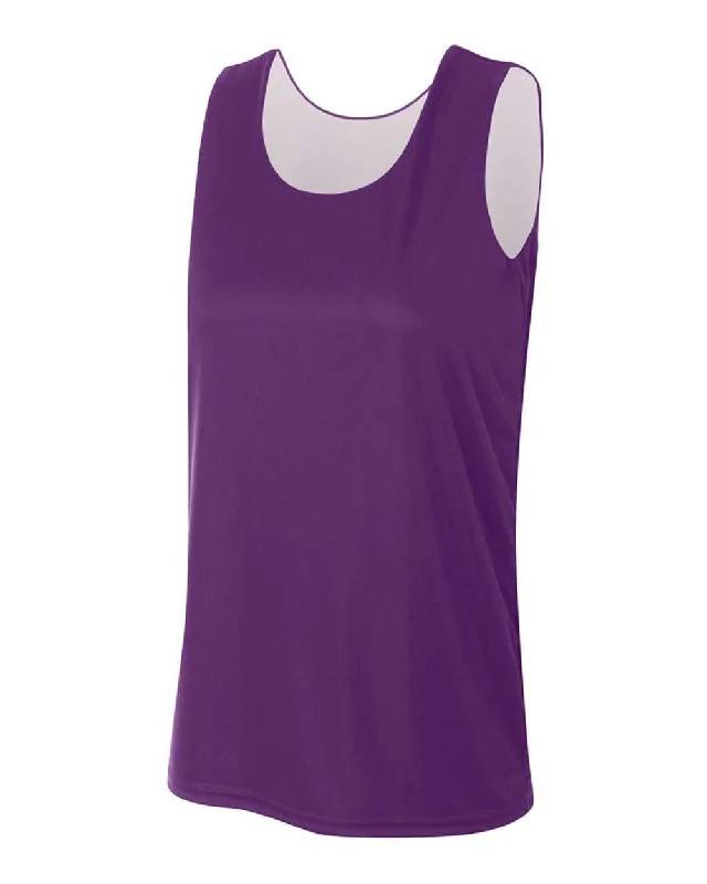 Basketball Jersey for Softball Leagues-A4 NW2375 Women's Reversible Jump Jersey - Purple White