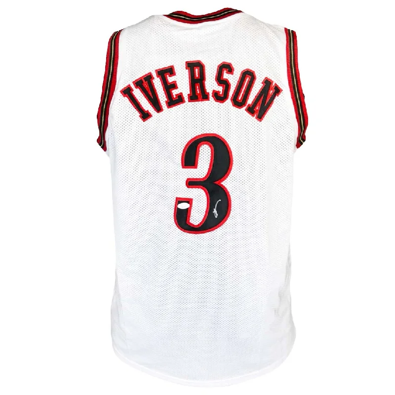 Basketball Jersey with Modern Design-Allen Iverson Signed Philadelphia Pro White Basketball Jersey (JSA)