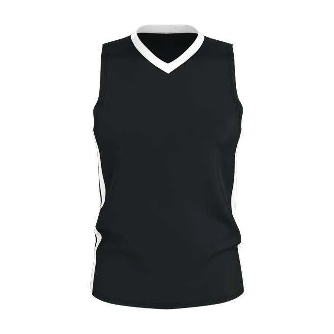 Basketball Jersey for School Championship-Alleson Athletic 538J Mens Single Ply Basketball Jersey - Black White