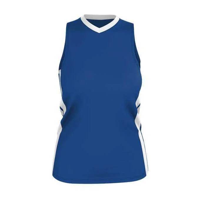 Basketball Jersey for Men-Alleson Athletic 538JW Womens Single Ply Basketball Jersey - Royal White