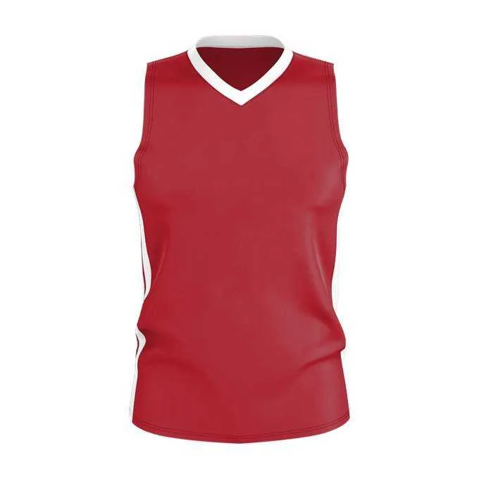 Professional Basketball Jersey-Alleson Athletic 538JY Youth Single Ply Basketball Jersey - Red White