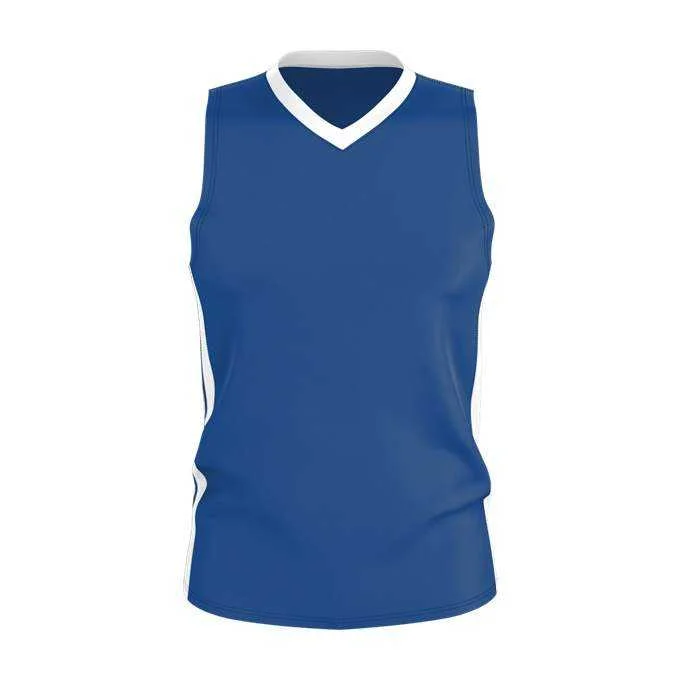 Basketball Jersey with Button Front-Alleson Athletic 538JY Youth Single Ply Basketball Jersey - Royal White