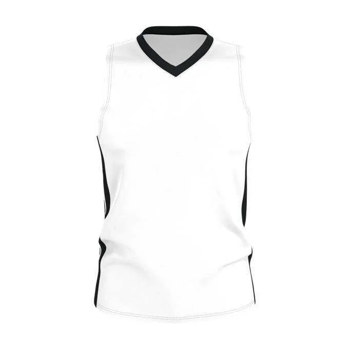 Basketball Jersey for Adult-Alleson Athletic 538JY Youth Single Ply Basketball Jersey - White Black