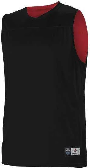 Cheap Basketball Jersey-Alleson Athletic A105BA Adult NBA Blank Reversible Game Jersey - Black Scarlet