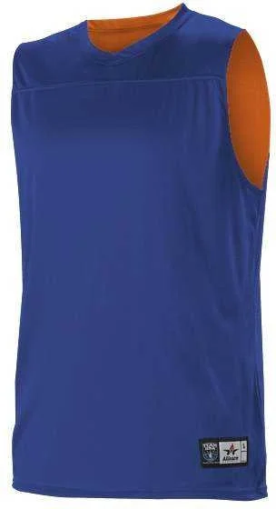 Personalized Basketball Jersey for Men-Alleson Athletic A105BA Adult NBA Blank Reversible Game Jersey - Royal Orange