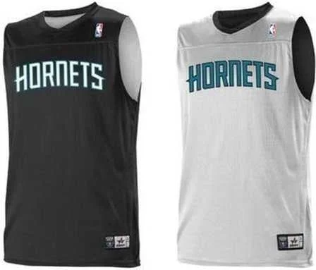 Basketball Jersey for Adult Teams-Alleson Athletic A105LA Adult NBA Logo Reversible Game Jersey - Charlotte Hornets