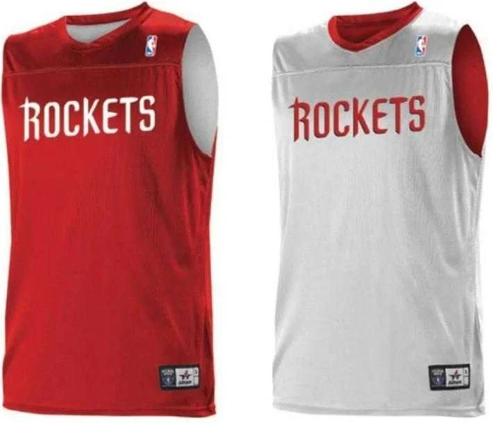 Basketball Jersey for Home Team-Alleson Athletic A105LA Adult NBA Logo Reversible Game Jersey - Houston Rockets