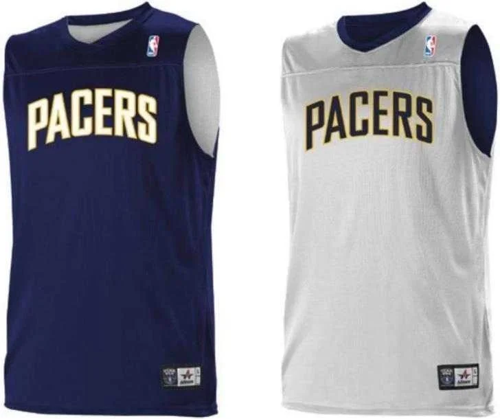 Basketball Jersey with Cool Color Scheme-Alleson Athletic A105LA Adult NBA Logo Reversible Game Jersey - Indian Pacers