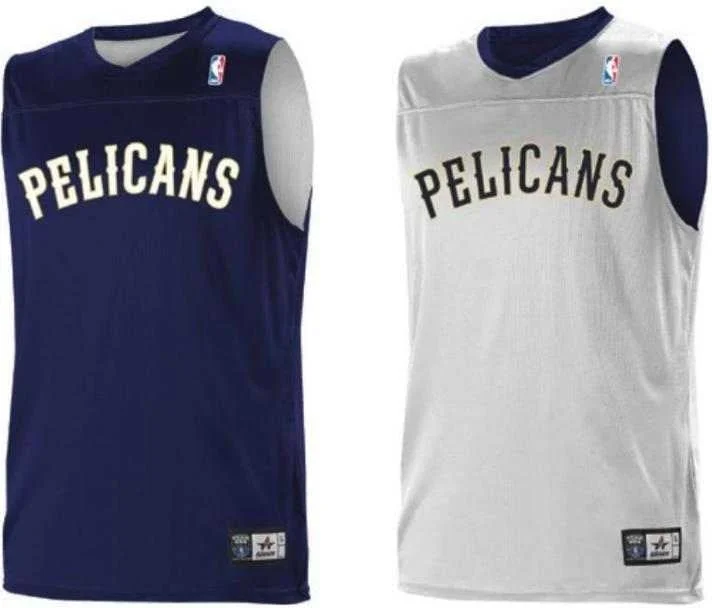 Basketball Jersey with Cool Technology-Alleson Athletic A105LA Adult NBA Logo Reversible Game Jersey - New Orleans Pelicans