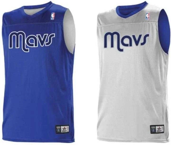 Basketball Jersey for Group Orders-Alleson Athletic A105LY Youth NBA Logo Reversible Jersey - Dallas Mavericks