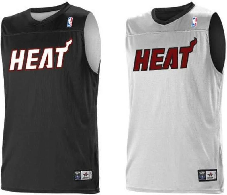 Basketball Jersey with Bold Stripes-Alleson Athletic A105LY Youth NBA Logo Reversible Jersey - Miami Heat