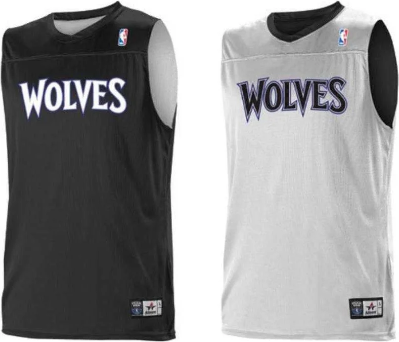 Basketball Jersey with Player Customization-Alleson Athletic A105LY Youth NBA Logo Reversible Jersey - Minnesota T-Wolves