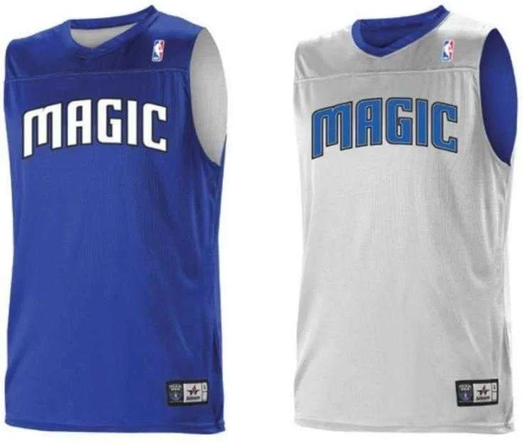 Basketball Jersey with Team Names-Alleson Athletic A105LY Youth NBA Logo Reversible Jersey - Orlando Magic