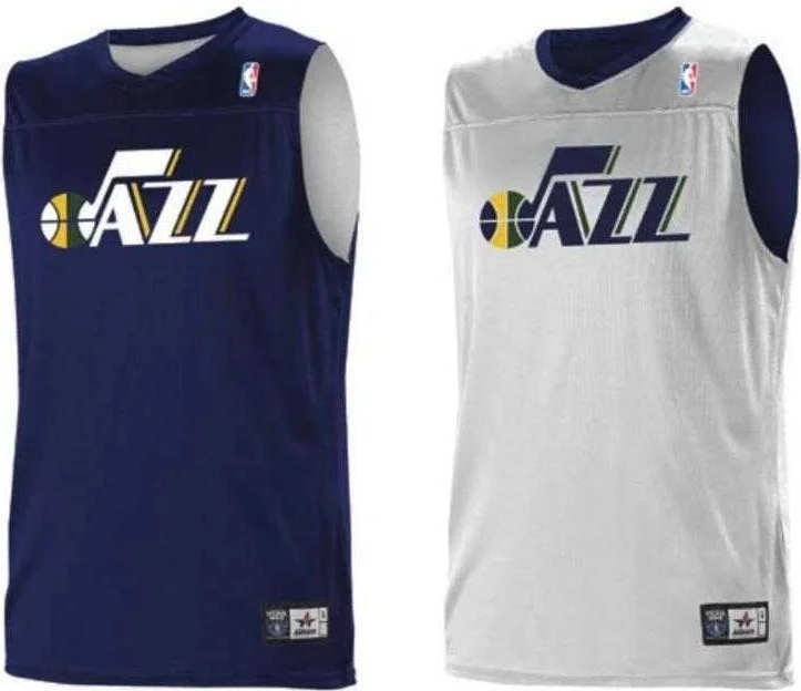 Basketball Jersey for Fan Gatherings-Alleson Athletic A105LY Youth NBA Logo Reversible Jersey - Utah Jazz