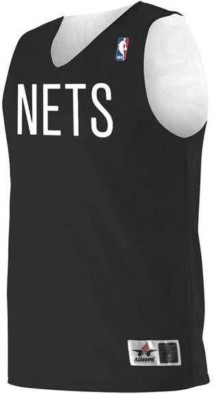 Basketball Jersey for Local Teams-Alleson Athletic A115LA Adult NBA Logo'd Reversible Jersey - Brooklyn Nets