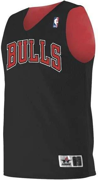 Basketball Jersey with Cool Print Design-Alleson Athletic A115LA Adult NBA Logo'd Reversible Jersey - Chicago Bulls