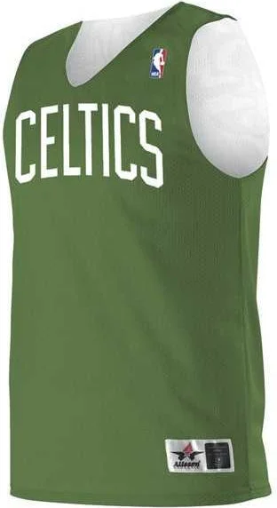 Personalized Basketball Jersey-Alleson Athletic A115LA Adult NBA Logo'd Reversible Jersey - Green White Boston Celtics