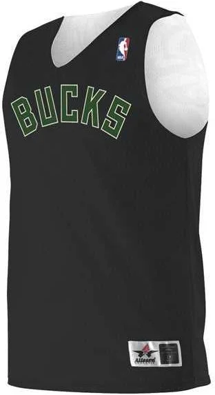 Custom Basketball Jersey with Name-Alleson Athletic A115LA Adult NBA Logo'd Reversible Jersey - Milwaukee Bucks