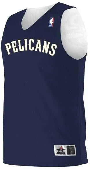 Basketball Jersey with Patch-Alleson Athletic A115LA Adult NBA Logo'd Reversible Jersey - New Orleans Pelicans