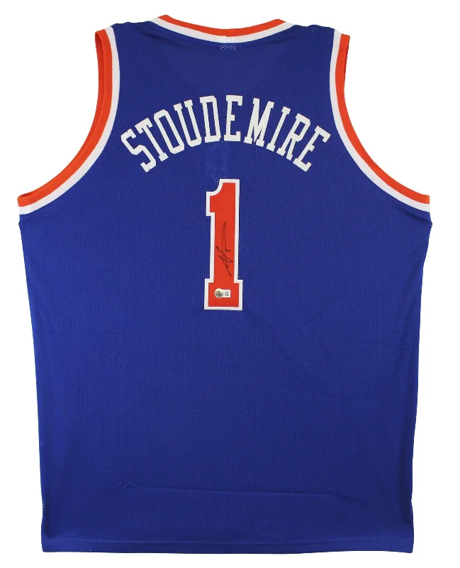 Basketball Jersey for Practice-Amar'e Stoudemire Authentic Signed Blue Pro Style Jersey BAS Witnessed