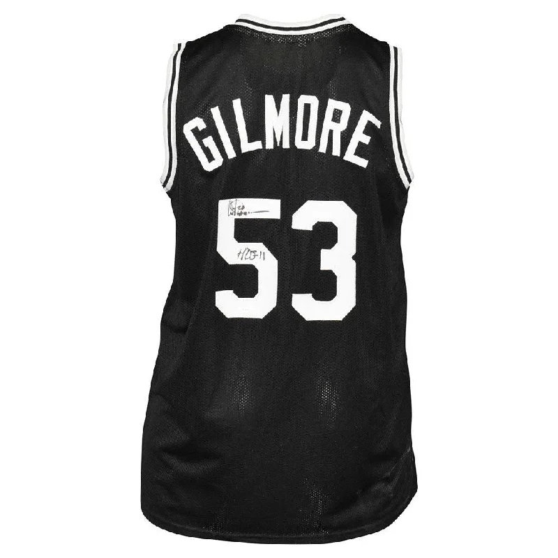 Basketball Jersey with Personalized Patch-Artis Gilmore Signed HOF 11 Inscription San Antonio Pro Black Basketball Jersey (JSA)