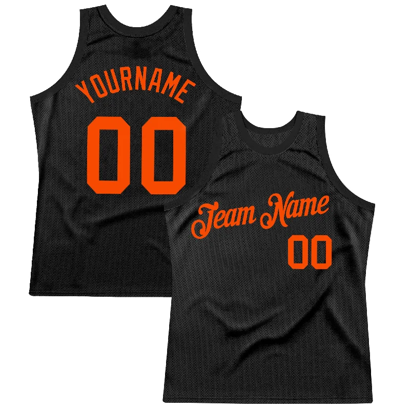 Vintage Basketball Jersey-Custom Black Orange Authentic Throwback Basketball Jersey