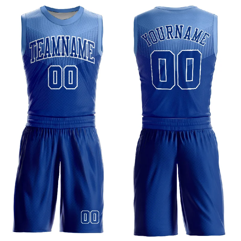 Personalized Kids Basketball Jersey-Custom Royal Light Blue-White Round Neck Sublimation Basketball Suit Jersey