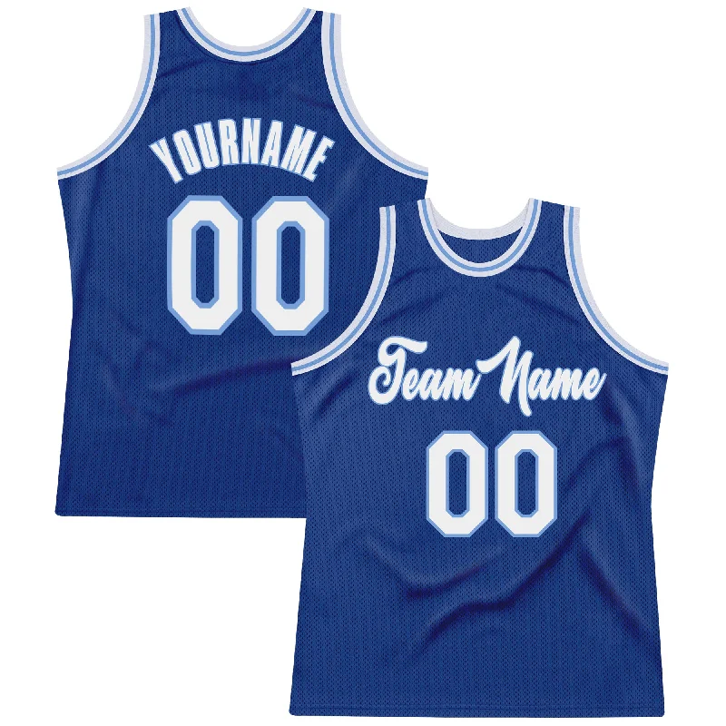 Basketball Jersey with Bold Patterns-Custom Royal White-Light Blue Authentic Throwback Basketball Jersey