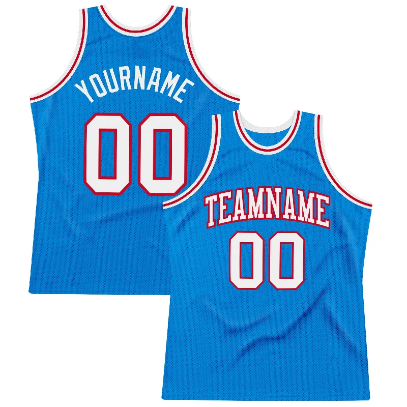 Basketball Jersey with New Style-Custom Blue White-Red Authentic Throwback Basketball Jersey