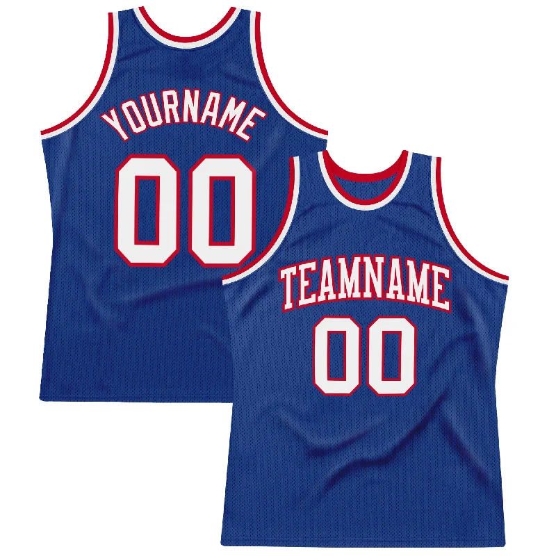 Basketball Jersey with Custom Player Numbers-Custom Royal White-Red Authentic Throwback Basketball Jersey