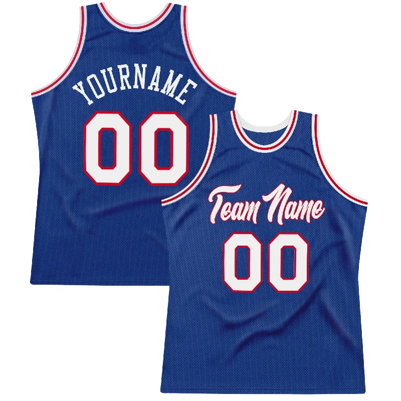 Basketball Jersey for Family Games-Custom Royal White-Red Authentic Throwback Basketball Jersey