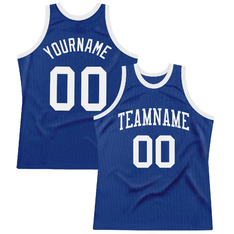 Basketball Jersey for Basketball Fans Club-Custom Royal White Authentic Throwback Basketball Jersey