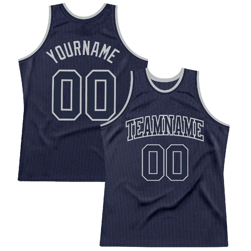 Basketball Jersey with Custom Player Numbers-Custom Navy Navy-Gray Authentic Throwback Basketball Jersey