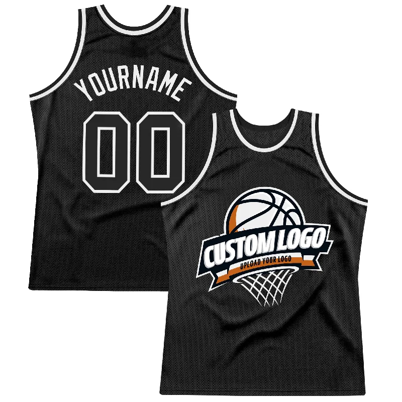 Basketball Jersey for All Ages-Custom Black White Authentic Throwback Basketball Jersey