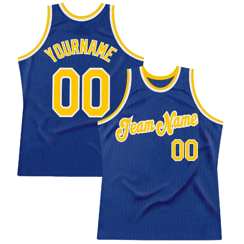 Basketball Jersey for Local Teams-Custom Royal Gold-White Authentic Throwback Basketball Jersey